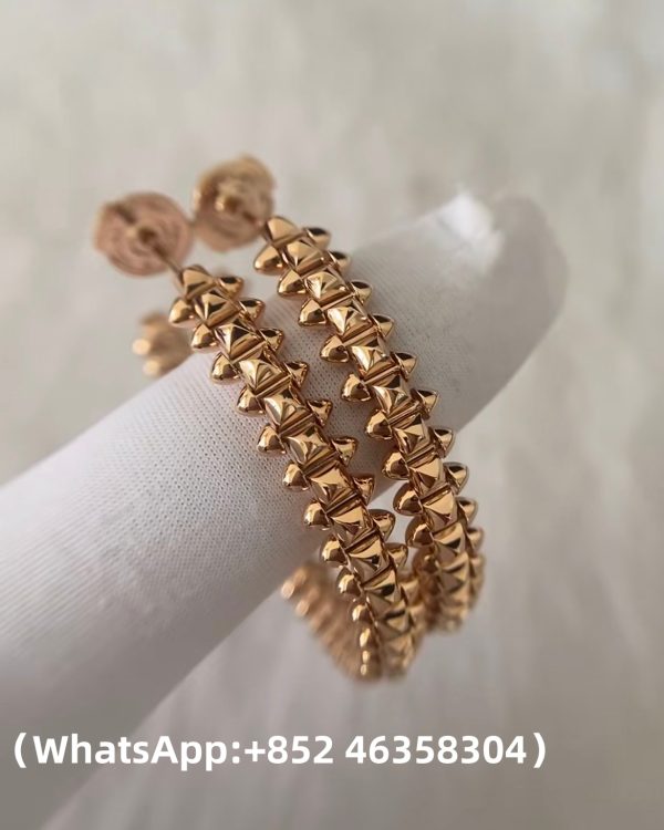 Custom Solid 18k Gold Cartier Clash de Cartier Hoop Earrings Large Model