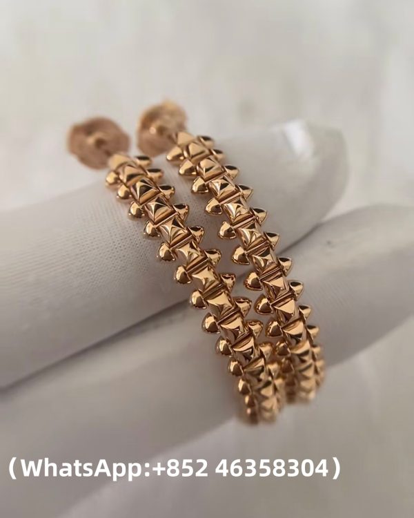 Custom Solid 18k Gold Cartier Clash de Cartier Hoop Earrings Large Model