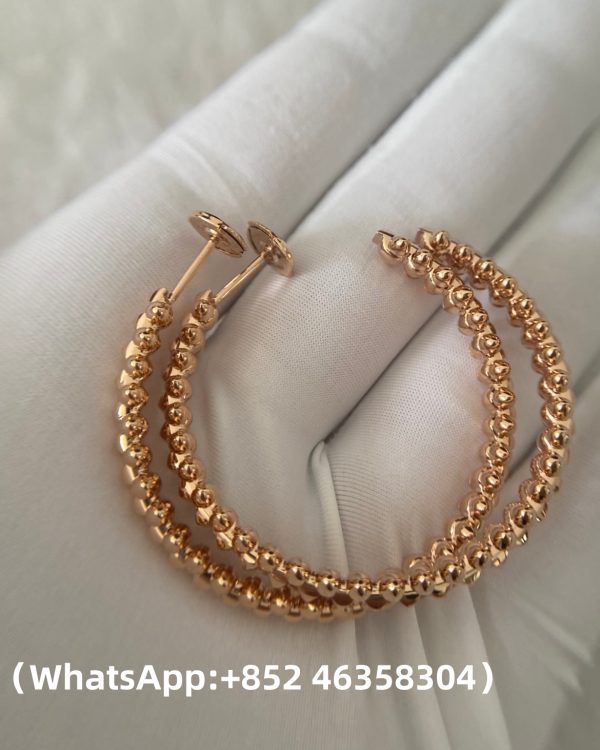 Custom Solid 18k Gold Cartier Clash de Cartier Hoop Earrings Large Model