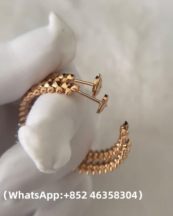 Custom Solid 18k Gold Cartier Clash de Cartier Hoop Earrings Large Model