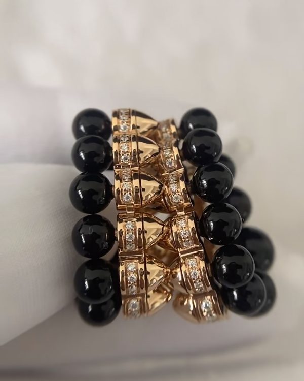 Custom 18k gold Clash de Cartier Hoop Earrings Onyx Extra-Large Model Diamonds