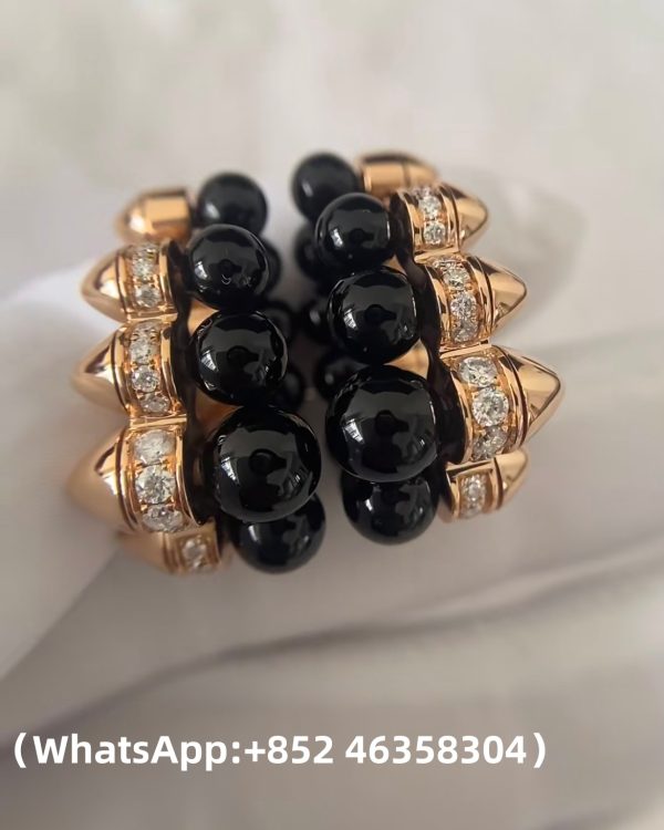 Custom 18k gold Clash de Cartier Hoop Earrings Onyx Extra-Large Model Diamonds