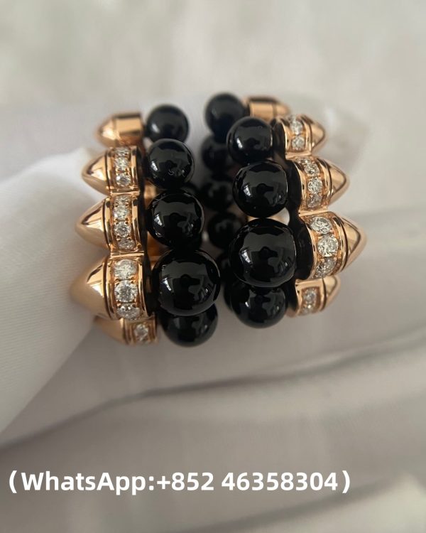 Custom 18k gold Clash de Cartier Hoop Earrings Onyx Extra-Large Model Diamonds