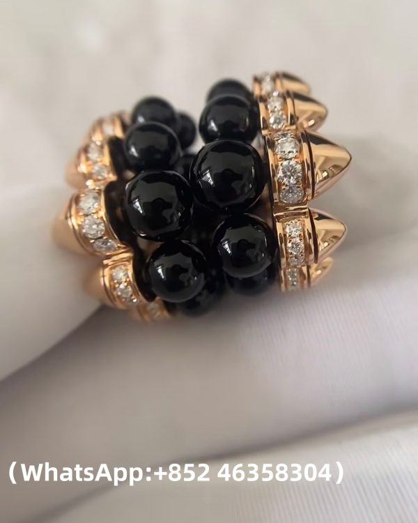 Custom 18k gold Clash de Cartier Hoop Earrings Onyx Extra-Large Model Diamonds