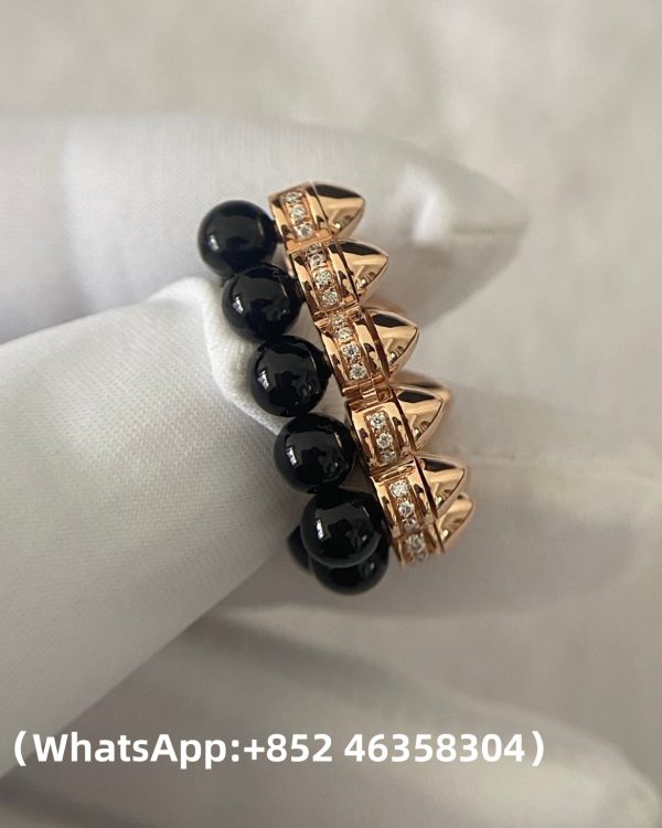 Custom 18k gold Clash de Cartier Hoop Earrings Onyx Extra-Large Model Diamonds