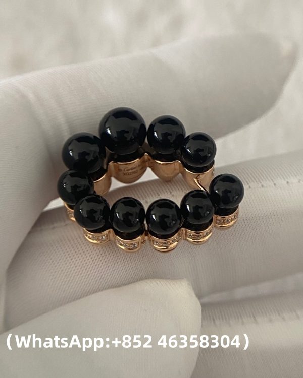 Custom 18k gold Clash de Cartier Hoop Earrings Onyx Extra-Large Model Diamonds