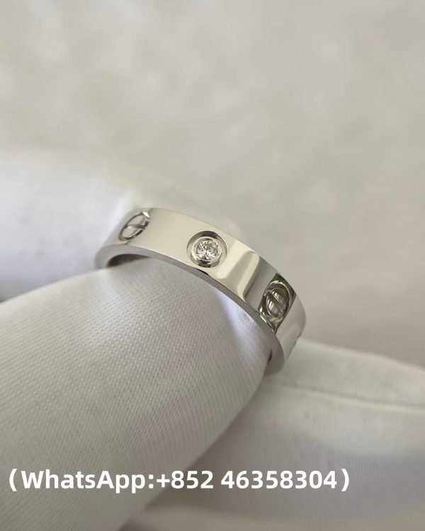 Custom Solid 18k Gold Cartier Jewelry LOVE Ring Small Model 1 Diamond