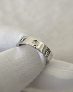 Custom Solid 18k Gold Cartier Jewelry LOVE Ring Small Model 1 Diamond