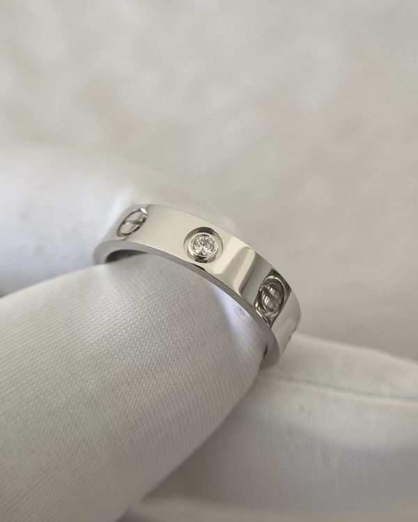 Custom Solid 18k Gold Cartier Jewelry LOVE Ring Small Model 1 Diamond