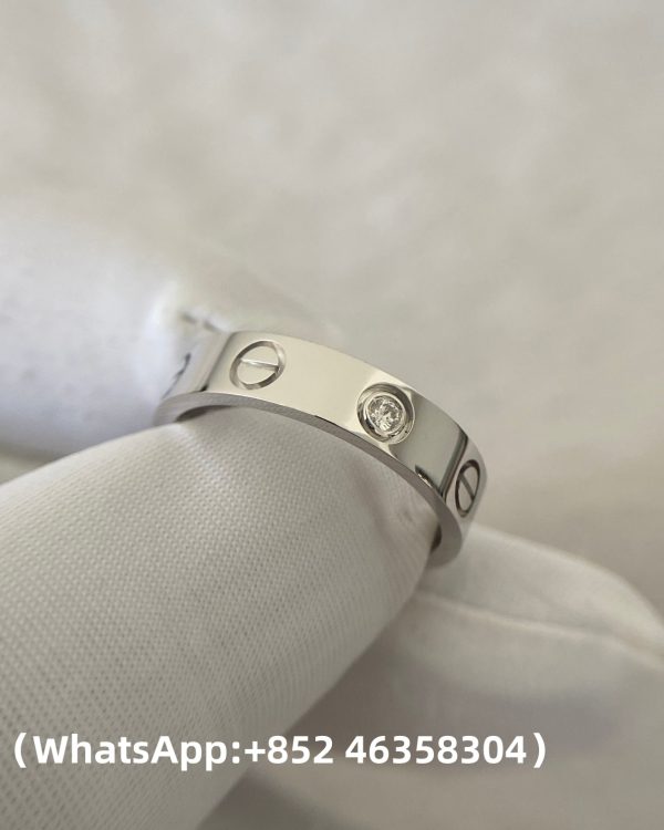 Custom Solid 18k Gold Cartier Jewelry LOVE Ring Small Model 1 Diamond