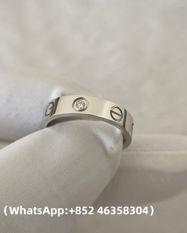 Custom Solid 18k Gold Cartier Jewelry LOVE Ring Small Model 1 Diamond