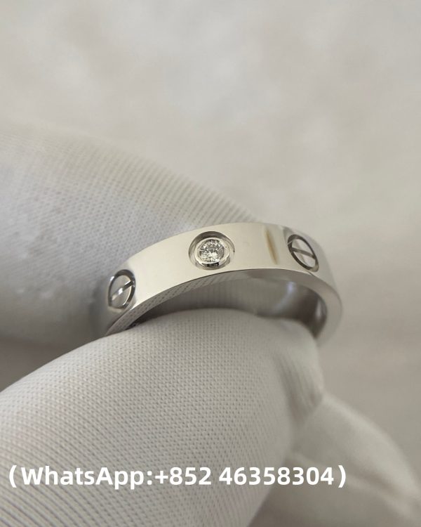 Custom Solid 18k Gold Cartier Jewelry LOVE Ring Small Model 1 Diamond