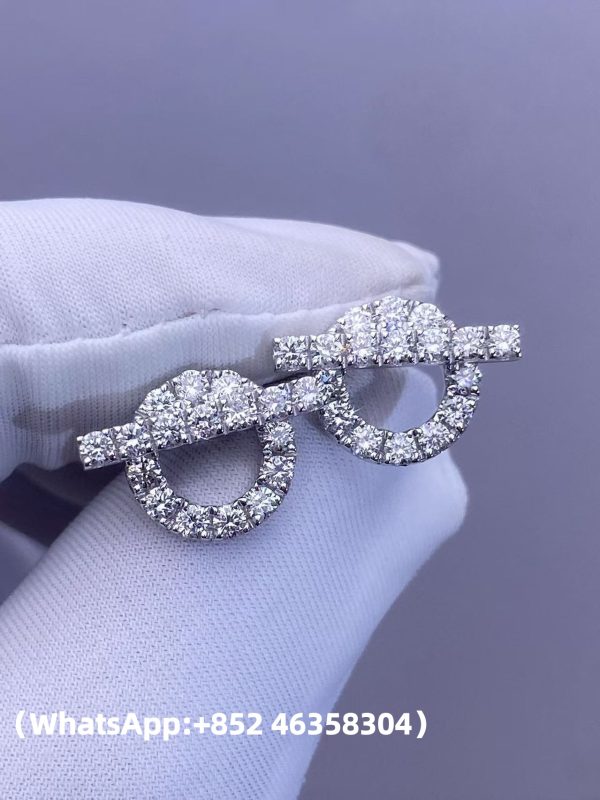 Custom Solid 18k Gold Hermes Jewelry Finesse Earrings