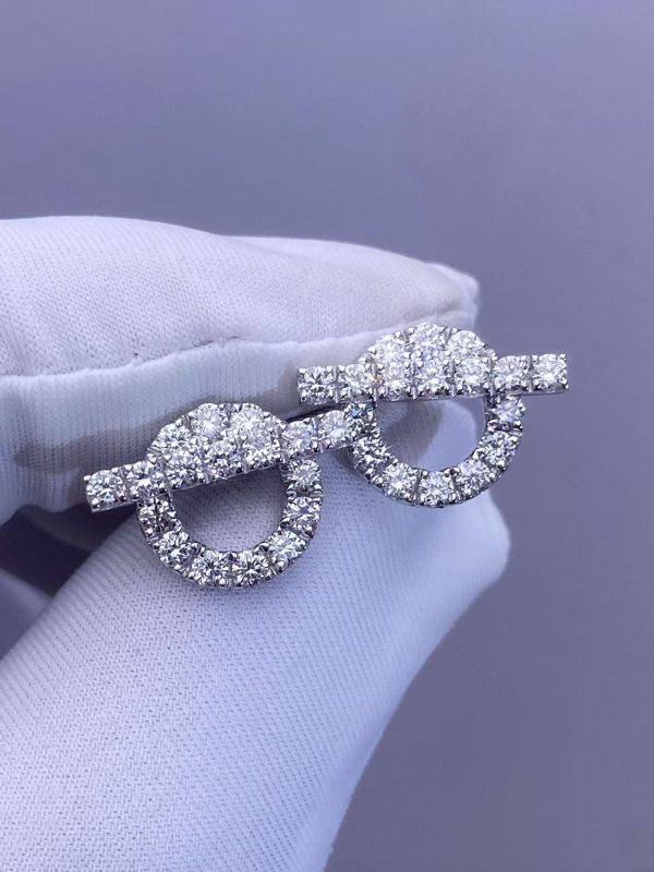 Custom Solid 18k Gold Hermes Jewelry Finesse Earrings