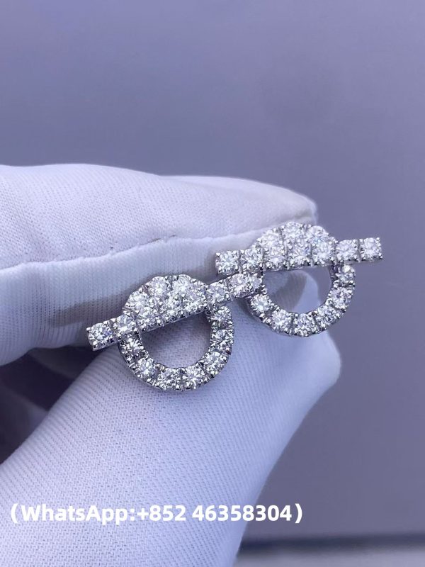 Custom Solid 18k Gold Hermes Jewelry Finesse Earrings