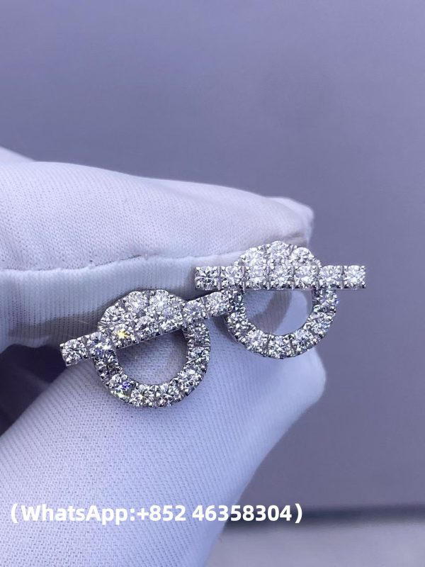 Custom Solid 18k Gold Hermes Jewelry Finesse Earrings