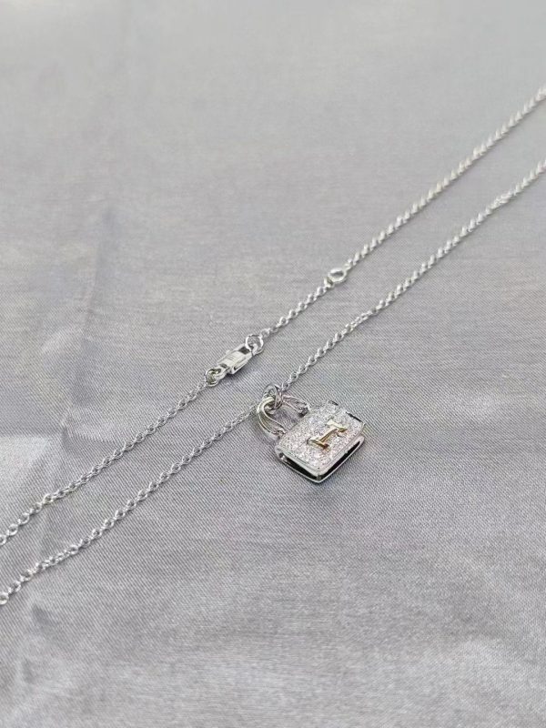 Custom Solid 18k Gold Hermes Jewelry Pendant in White Gold Set with Diamonds and Kelly Snap Closure