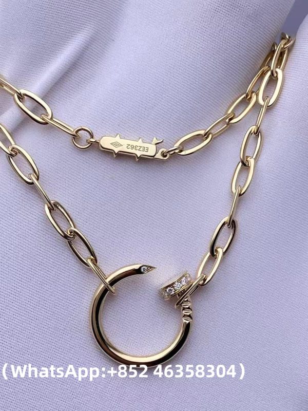 Custom Solid 18k Gold Cartier Jewelry Juste un Clou Necklace, Diamonds