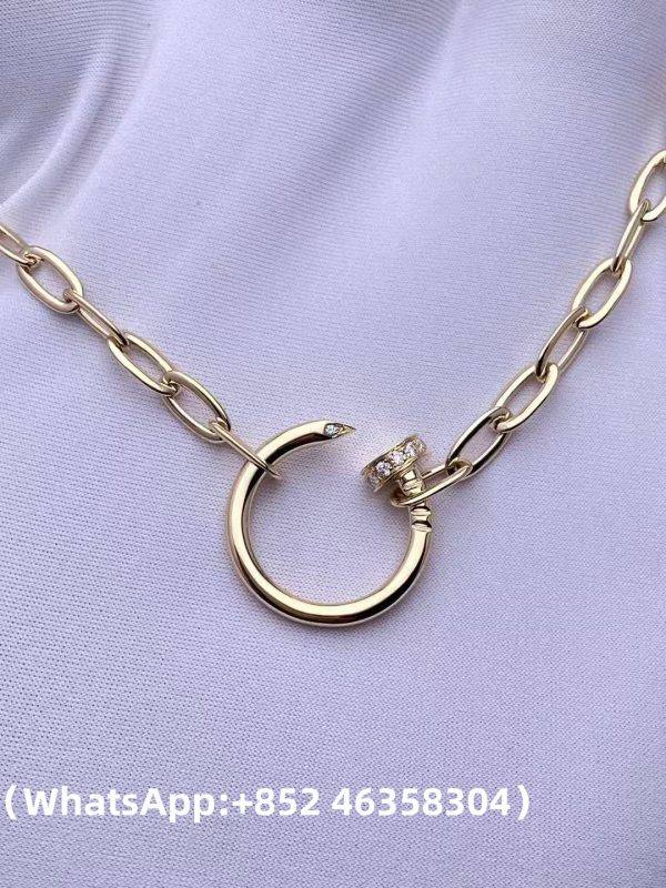 Custom Solid 18k Gold Cartier Jewelry Juste un Clou Necklace, Diamonds