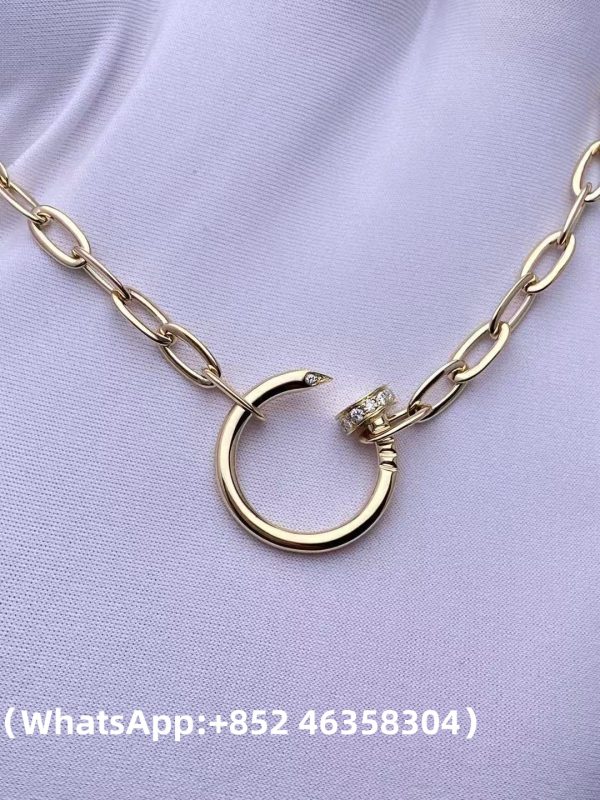 Custom Solid 18k Gold Cartier Jewelry Juste un Clou Necklace, Diamonds
