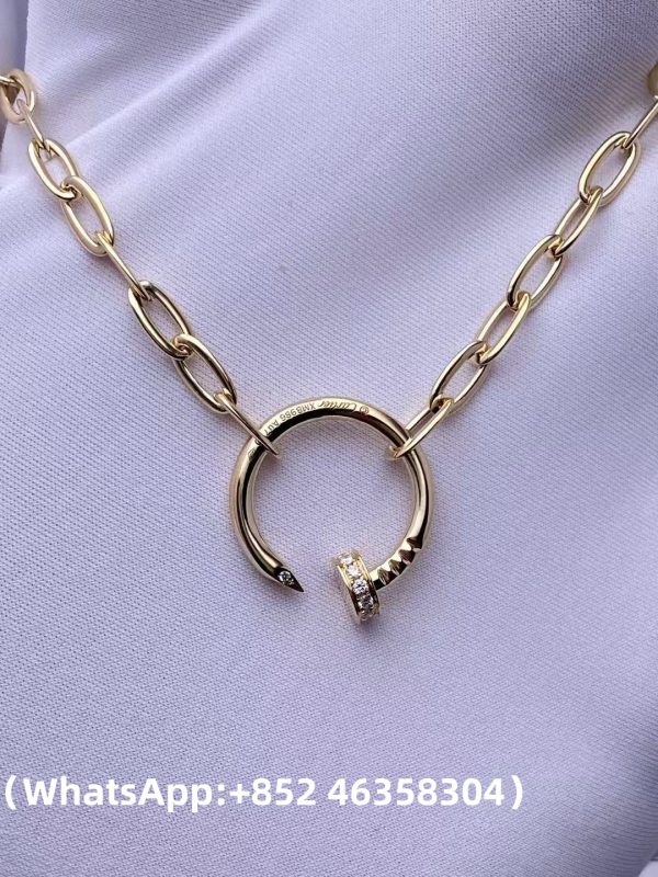 Custom Solid 18k Gold Cartier Jewelry Juste un Clou Necklace, Diamonds