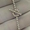 Custom Solid Hermes Finesses Diamond White Gold Bracelet