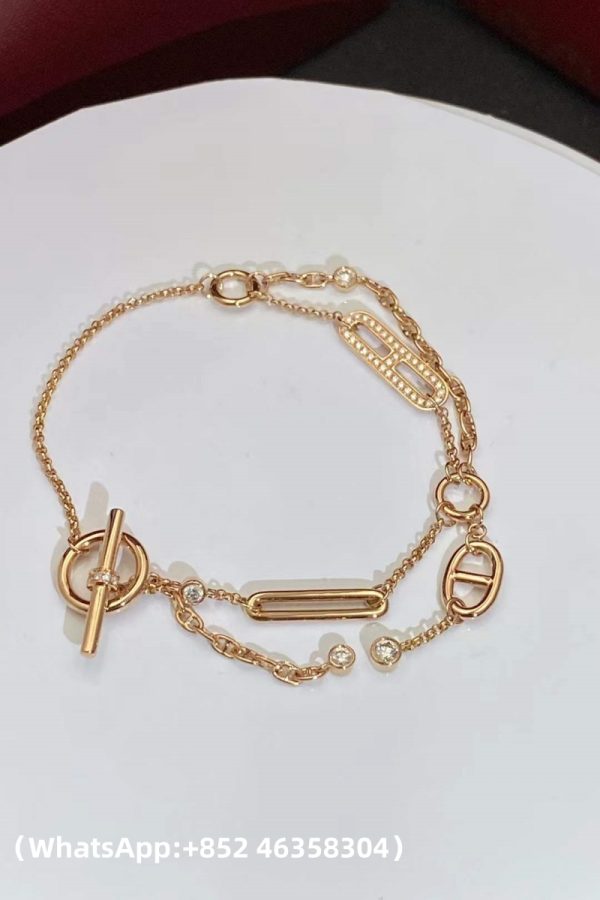 Custom Solid Hermes Chaine d’ancre Chaos Bracelet