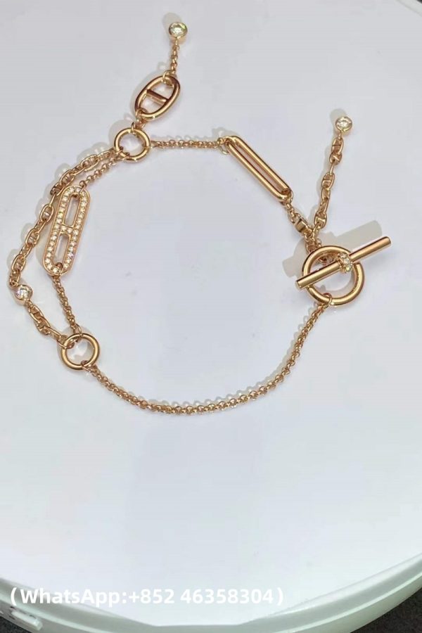 Custom Solid Hermes Chaine d’ancre Chaos Bracelet