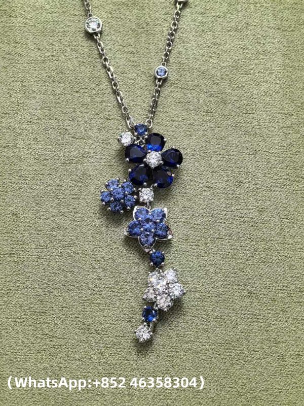 Custom Solid 18k Gold Van Cleef & Arpels Folie des Prés Pendant 18K White gold