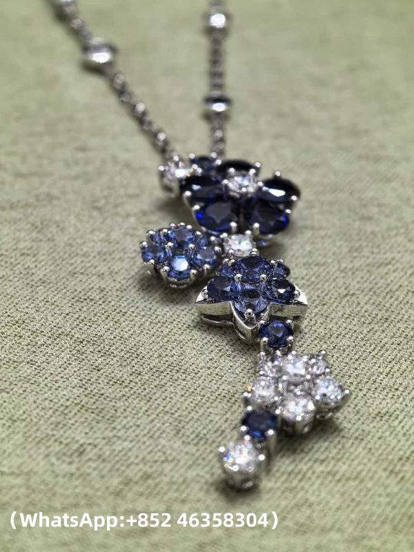 Custom Solid 18k Gold Van Cleef & Arpels Folie des Prés Pendant 18K White gold