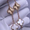 Custom Solid 18k Gold Jewelry Van Cleef & Arpels Vintage Alhambra Bracelet 5 Motifs Mother-of-pearl