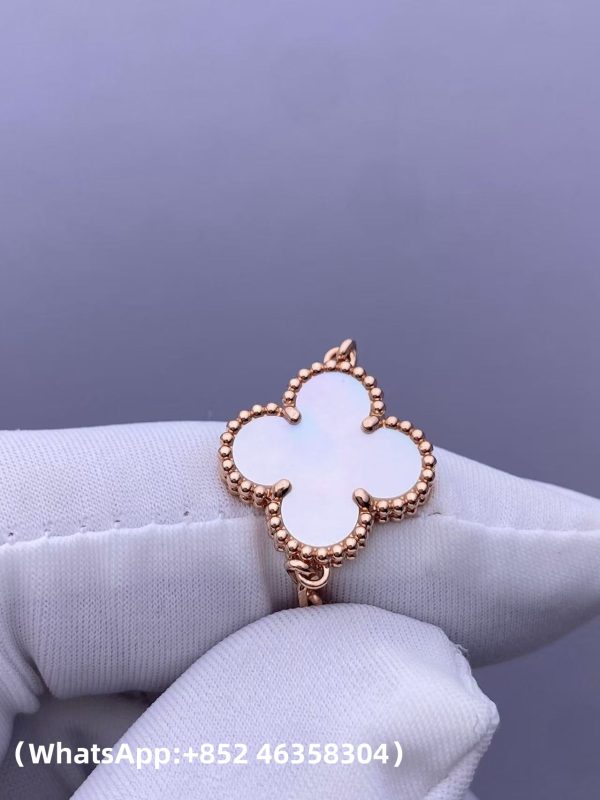 Custom Solid 18k Gold Jewelry Van Cleef & Arpels Vintage Alhambra Bracelet 5 Motifs Mother-of-pearl