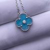 Custom Solid 18k Gold Van Cleef & Arpels Jewelry Vintage Alhambra Diamond Celadon Sèvres Porcelain 2022 Holiday Pendant