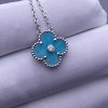 Custom Solid 18k Gold Van Cleef & Arpels Jewelry Vintage Alhambra Diamond Celadon Sèvres Porcelain 2022 Holiday Pendant