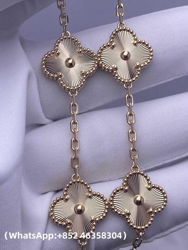Custom Solid 18k Gold Van Cleef & Arpels Jewelry Vintage Alhambra Bracelet Custom Solid 18k Gold Van Cleef & Arpels Jewelry Vintage Alhambra Bracelet