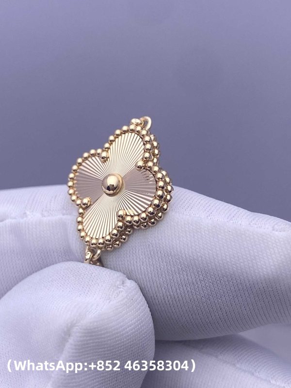 Custom Solid 18k Gold Van Cleef & Arpels Jewelry Vintage Alhambra Bracelet Custom Solid 18k Gold Van Cleef & Arpels Jewelry Vintage Alhambra Bracelet