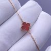Custom Solid 18k Gold Van Cleef & Arpels Jewelry Sweet Alhambra Bracelet Carnelian 18K Rose Gold