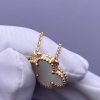 Custom Solid 18k Gold Van Cleef & Arpels Jewelry Vintage Alhambra Pendant Mother-Of-Pearl