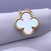 Custom Solid 18k Gold Van Cleef & Arpels Jewelry Vintage Alhambra Pendant Mother-Of-Pearl