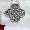 Custom solid 18k gold Van Cleef & Arpels Jewelry Magic Alhambra Pendant, Diamond
