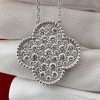 Custom solid 18k gold Van Cleef & Arpels Jewelry Magic Alhambra Pendant, Diamond