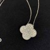 Custom solid 18k gold Van Cleef & Arpels Jewelry Magic Alhambra Pendant, Diamond