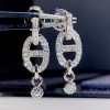 Custom Solid 18K Gold Hermes Jewelry Chaine d’Ancre Drop Earrings