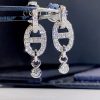 Custom Solid 18K Gold Hermes Jewelry Chaine d’Ancre Drop Earrings