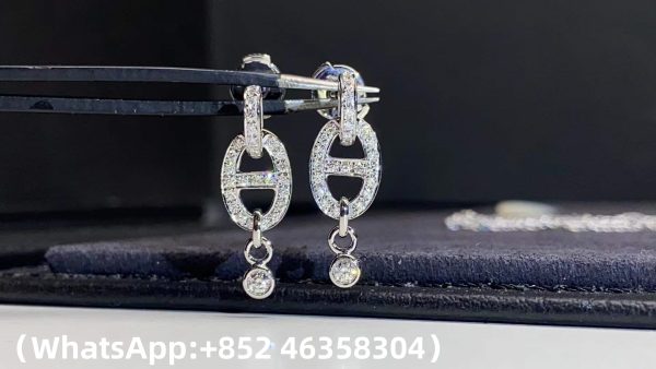 Custom Solid 18K Gold Hermes Jewelry Chaine d’Ancre Drop Earrings