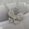 Custom Solid 18K Gold Van Cleef & Arpels Jewelry Two Butterfly Pendant Diamond Custom Solid 18K Gold Van Cleef & Arpels Jewelry Two Butterfly Pendant Diamond