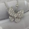 Custom Solid 18K Gold Van Cleef & Arpels Jewelry Two Butterfly Pendant Diamond Custom Solid 18K Gold Van Cleef & Arpels Jewelry Two Butterfly Pendant Diamond