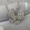 Custom Solid 18K Gold Van Cleef & Arpels Jewelry Two Butterfly Pendant Diamond Custom Solid 18K Gold Van Cleef & Arpels Jewelry Two Butterfly Pendant Diamond