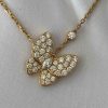 Custom Solid 18K Gold Van Cleef & Arpels Jewelry Two Butterfly Pendant, Diamond Custom Solid 18K Gold Van Cleef & Arpels Jewelry Two Butterfly Pendant, Diamond