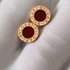Custom Solid 18k Gold Bulgari Jewelry Bulgari Single Stud Earring with Carnelian